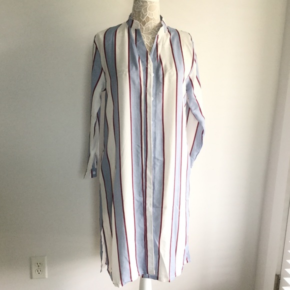 BOUTIQUE Striped  Full Length Blue White Kimono - Picture 3 of 4